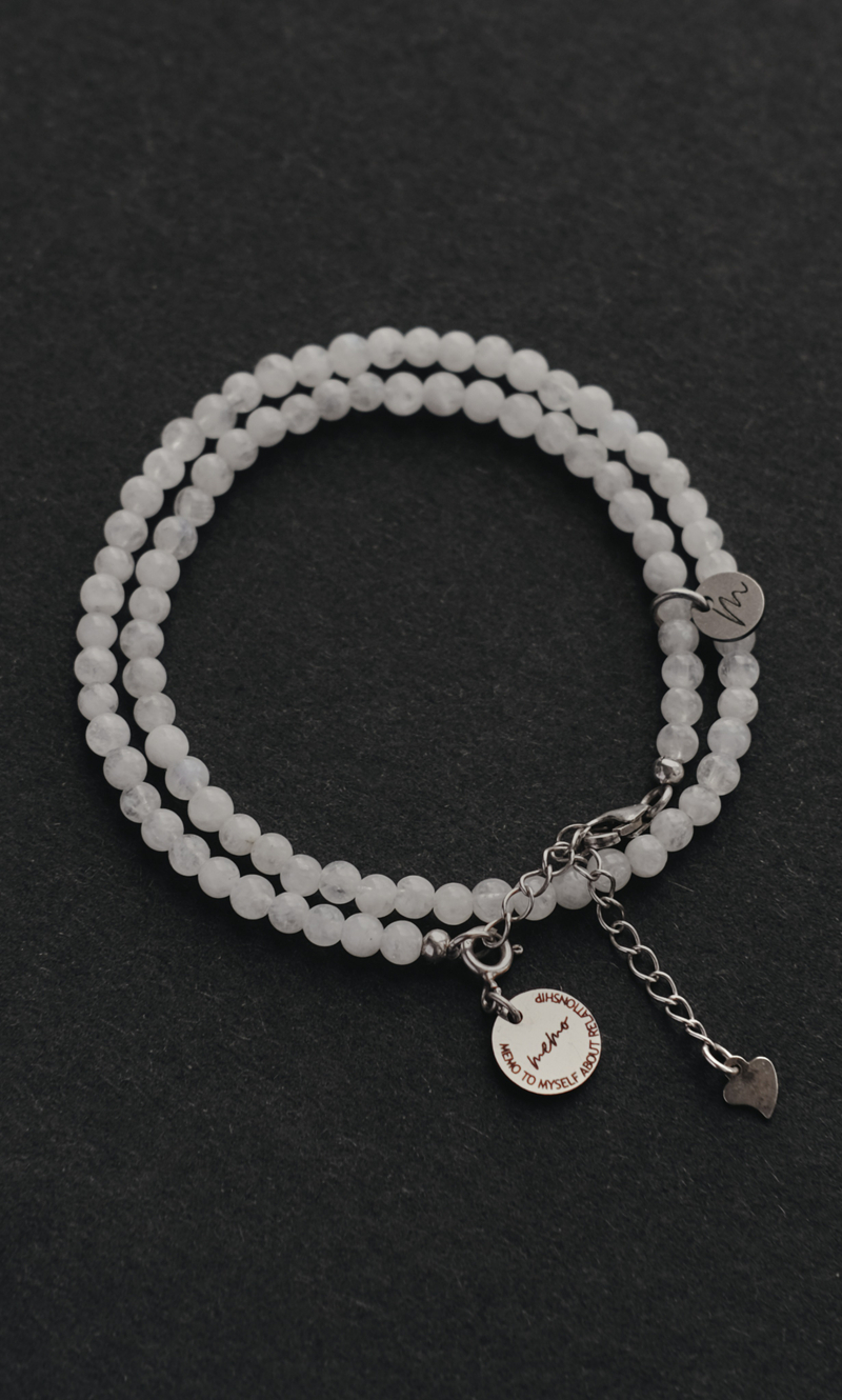 Браслет "Memo about Moon" двойной из природного лунного камня