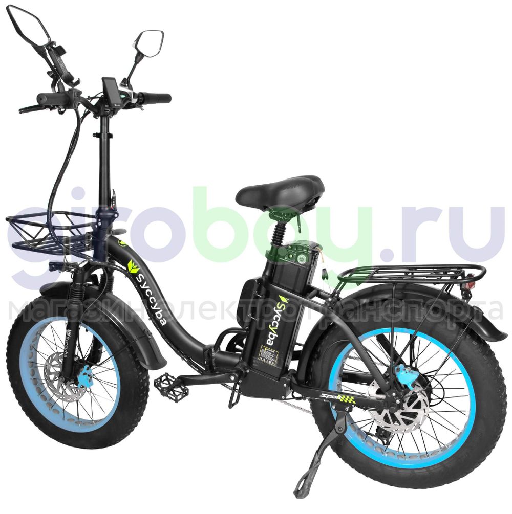 Электровелосипед Syccyba F11 Pro 2025 года (48V/15Ah) - Синий обод фото №4