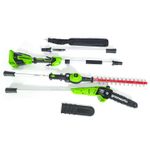 Высоторез-Кусторез аккумуляторный Greenworks G40PSH Арт. 1303907, 2 в 1, 40V,в комплекте с АКБ 2 А·ч и ЗУ