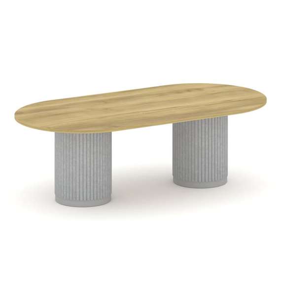 Felto Стол переговорный овальный PR.C.SPRG-007.D Дуб Винченцо/Металл Серый/Зимний Лес 2400*1200*750