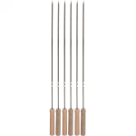 Набор шампуров с деревянными ручками, 6шт длина 48см, ширина 5мм