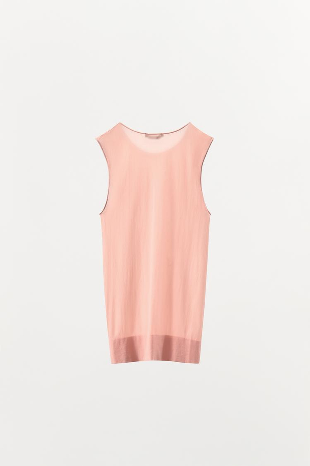 ZARA ТОП ИЗ СМЕСОВОГО ПОЛИАМИДА, ПАСТЕЛЬНО-РОЗОВЫЙ