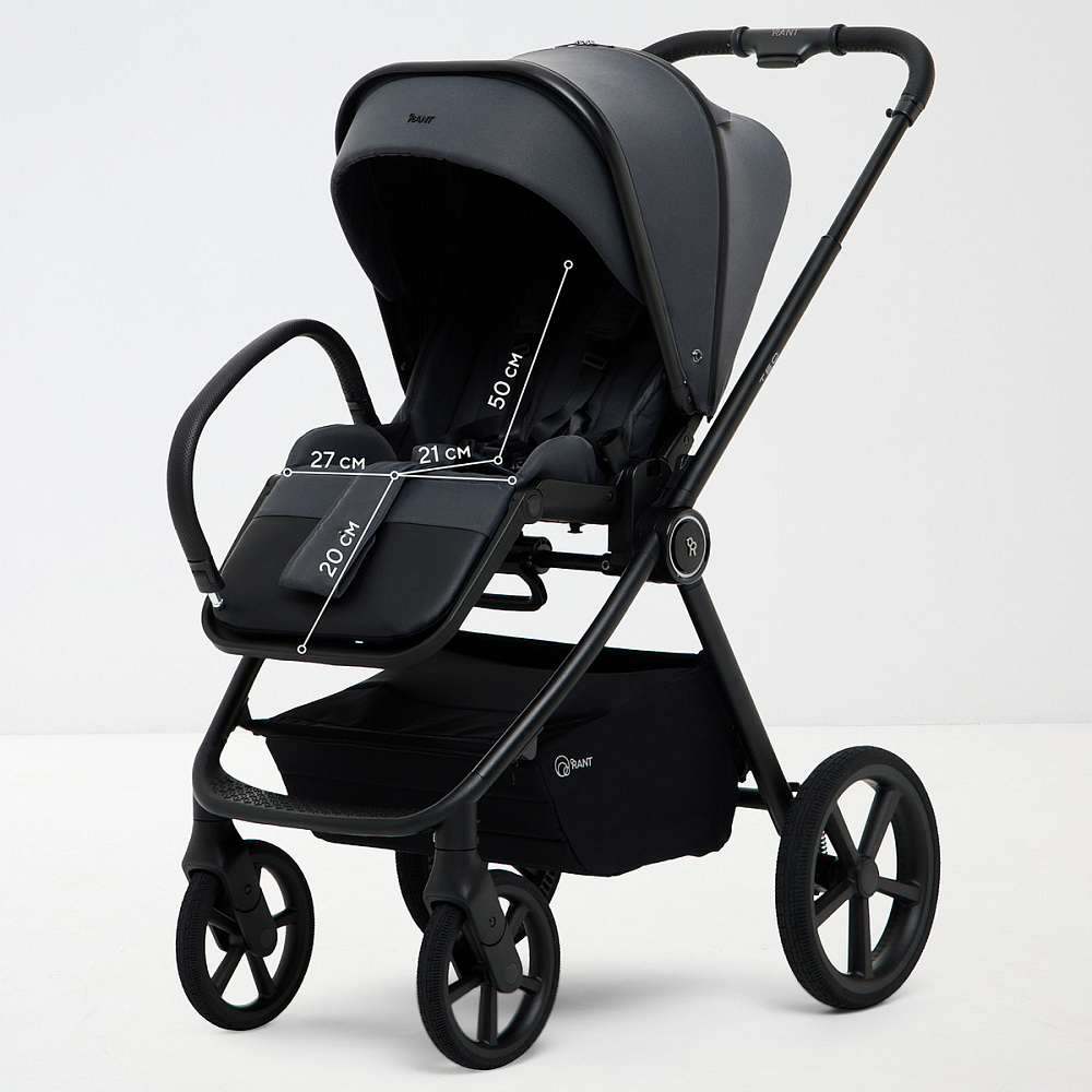 Детская коляска Rant Teo Soft 3 в 1 с автокреслом Evomax Black Graphite