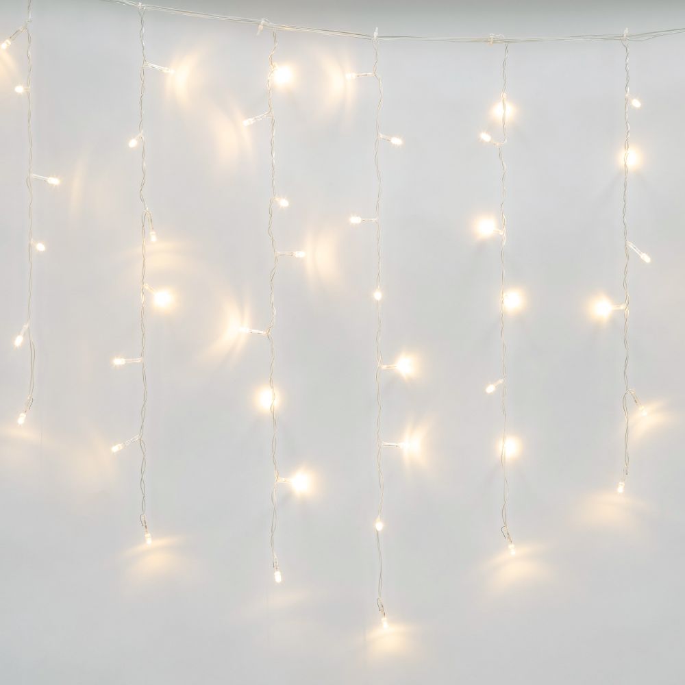 ULD-B20007-480/DTA/RC WARM WHITE IP44 Бахрома светодиодная, 20м. С пультом. 480 светодиодов. Теплый белый свет. Провод прозрачный. ТМ Uniel