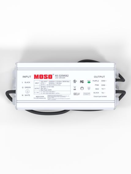 Драйвер X6-320M062 320W 40-62V 750-7500mA IP67 Moso 36480