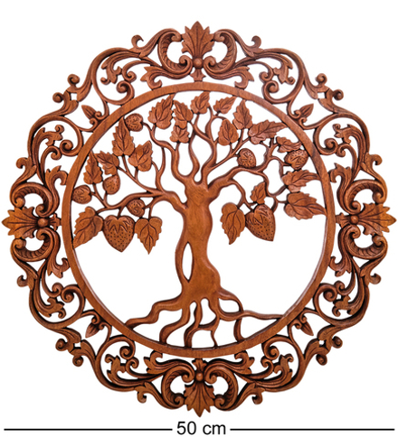 17-100 Панно резное «Дерево жизни» (суар, о.Бали)
