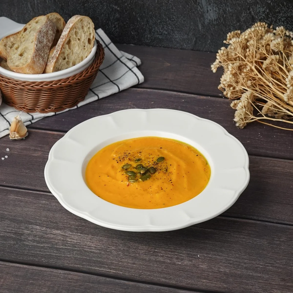 Тарелка глубокая 23 см, 290 мл, фарфор "NOBLE" серия "Retro Ritz & Bella-White"