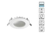 358275 SPOT NT19 494 белый Встраиваемый светильник IP20 LED 4000K 8W 100-240V GESSO