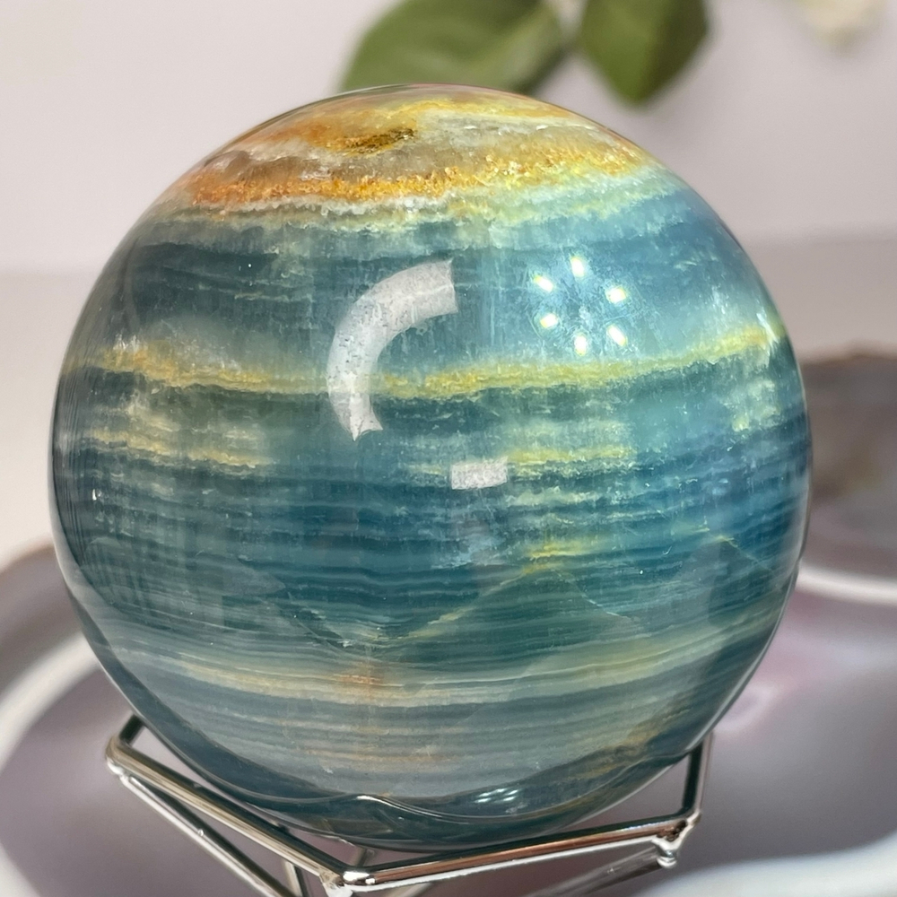 39741 Голубой карибский Кальцит Шар 67мм