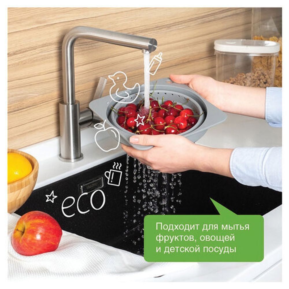 Средство для мытья посуды антибактериальное 1 л SYNERGETIC "Лимон", дозатор, 103101