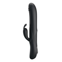 Черный вибратор-кролик 25см с вращением бусин Pretty Love Rabbit Vibrator Colin Black BI-014443