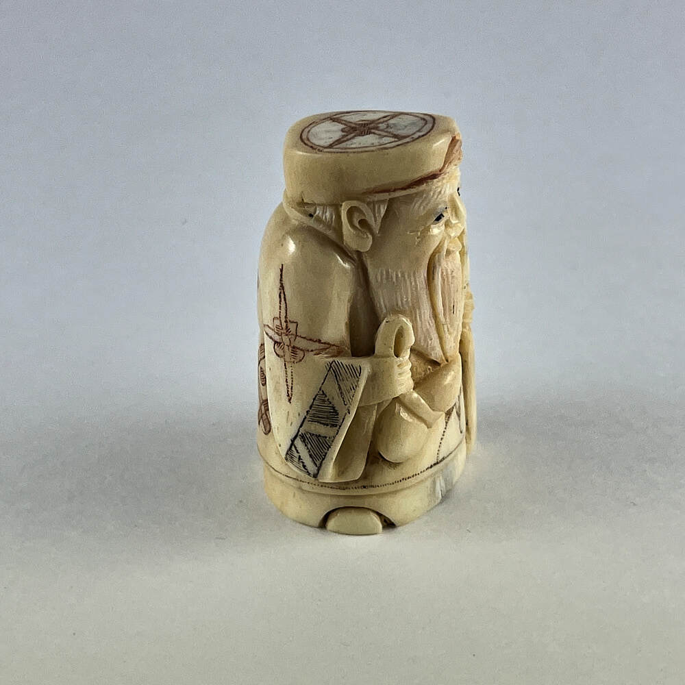 Статуэтка нэцкэ Дзюродзин с тростью и тыквой-горлянкой