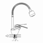 Смеситель SOLONE для кухни с гибким изливом, шпилька LOP4-B043