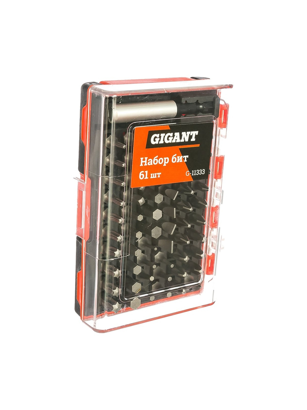 Набор бит 61 шт (PH, PZ, SL, T(TX), HEX, SQ(R)) Gigant G-11333