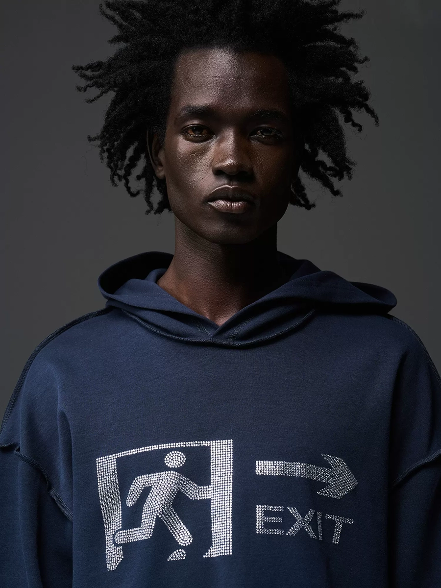 Худи BLIND "EXIT" Raw Edges Cropped Hoodie