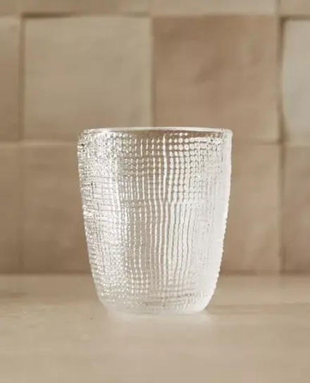 ZARA HOME СТЕКЛЯННЫЙ СТАКАН С РЕЛЬЕФНЫМ ДИЗАЙНОМ, ПРОЗРАЧНЫЙ