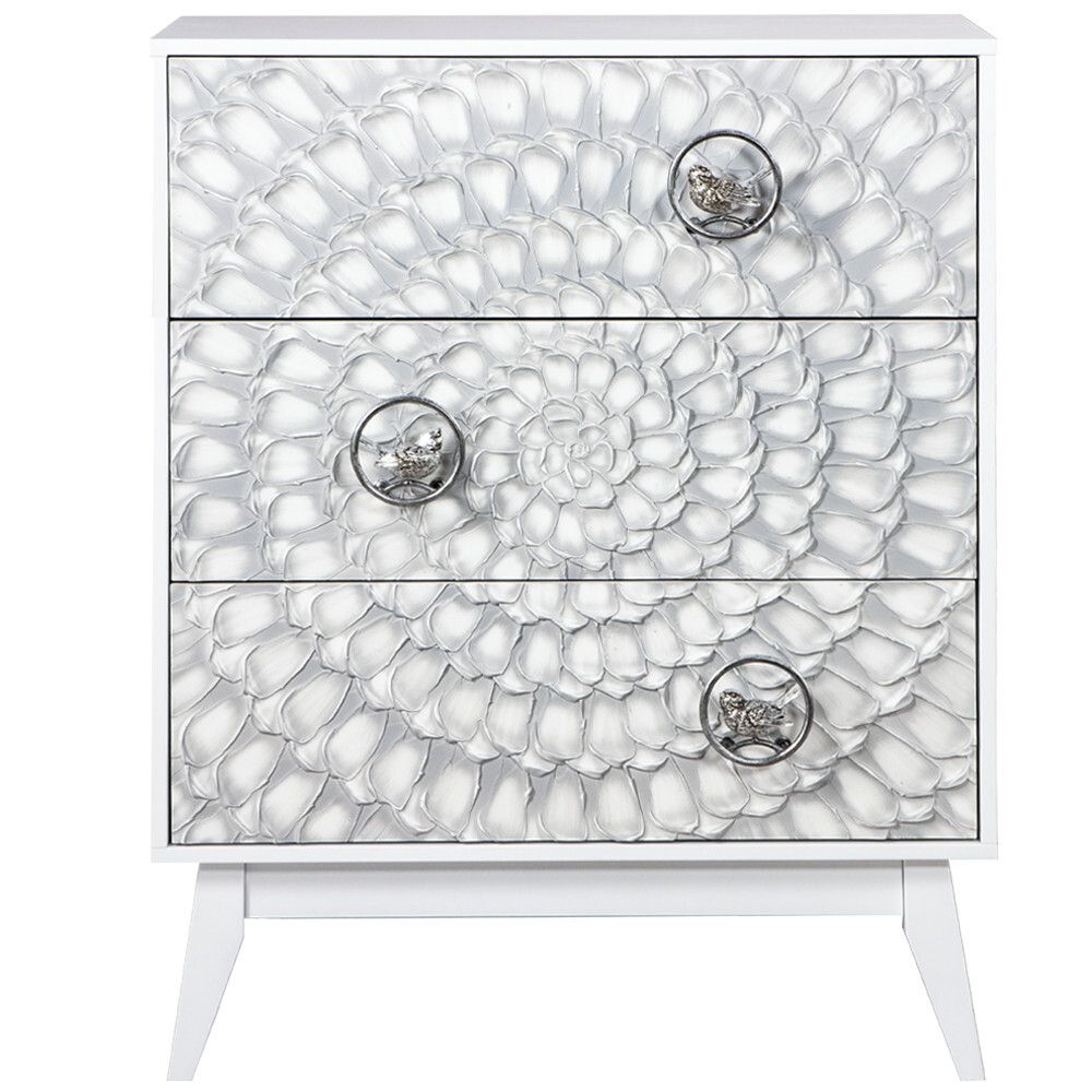 Комод Терра Птички с 3 ящиками Айс