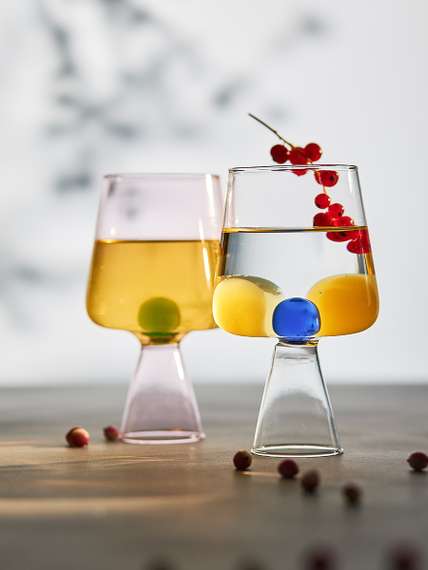 Набор бокалов для вина orb, 400 мл, розовый/зеленый, 2 шт.