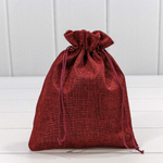 Мешочек 18х23см Лен искусственный (Красный)