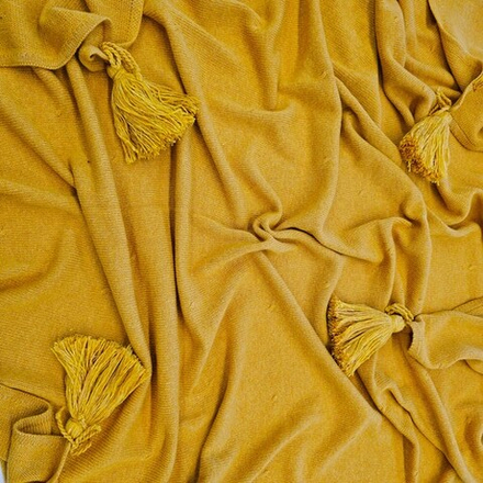 Плед-палантин GRACE Rene Real дижонская горчица 110x170 см