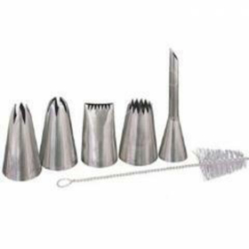 Набор кондитерских насадок 5 шт. с ёршиком