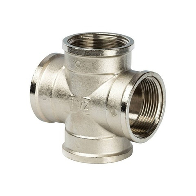 Крестовина STOUT SFT 0031 - 1"1/2 (для стальных труб, латунь никелированная)