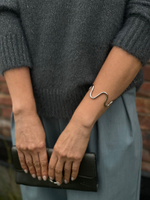 Браслет разъемный зигзаг, оттенок серебро