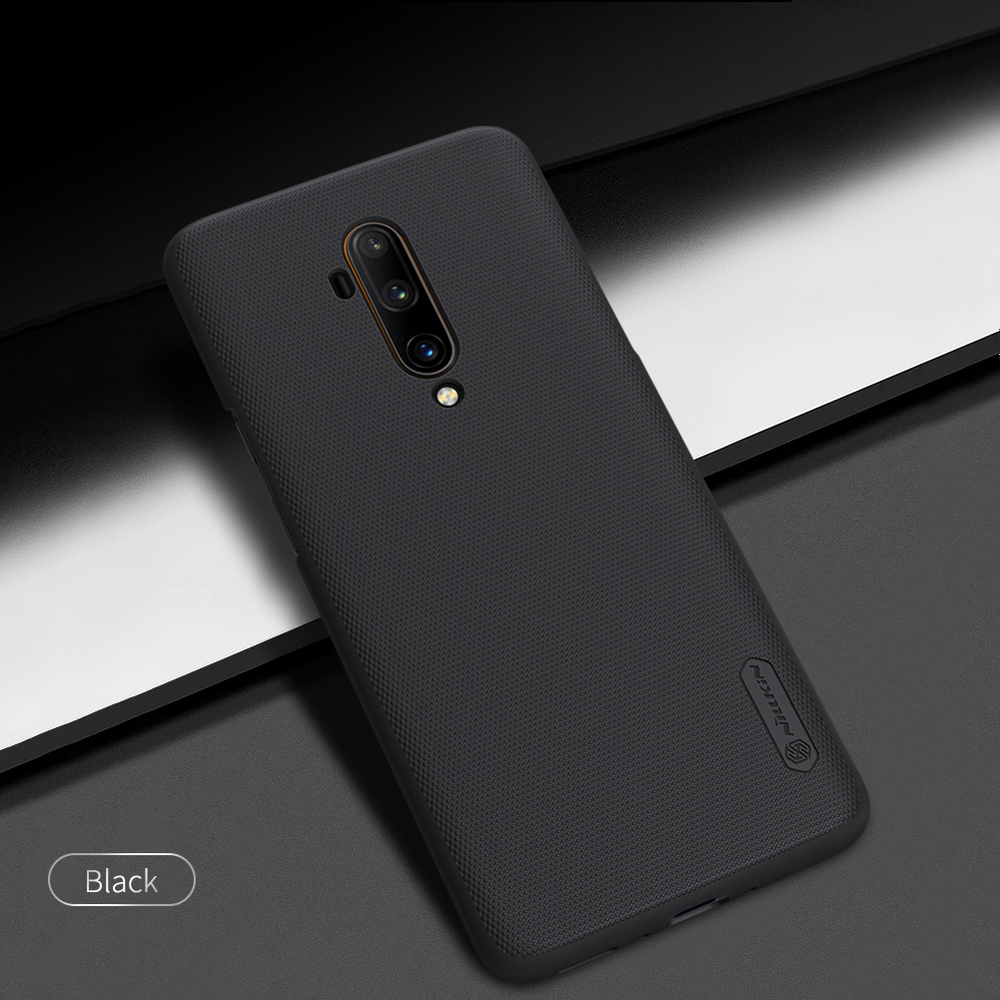 Тонкий чехол черного цвета от Nillkin для смартфона OnePlus 7T Pro, серия Super Frosted Shield