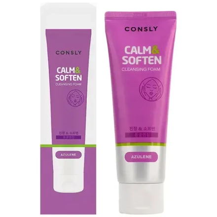 CONSLY Пенка для умывания успокаивающая с азуленом Calm & Soften, 120 мл