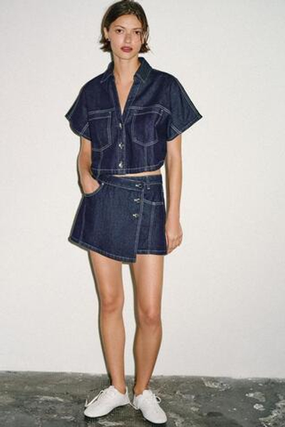 Z1975 Комплект из короткой джинсовой рубашки - ZARA