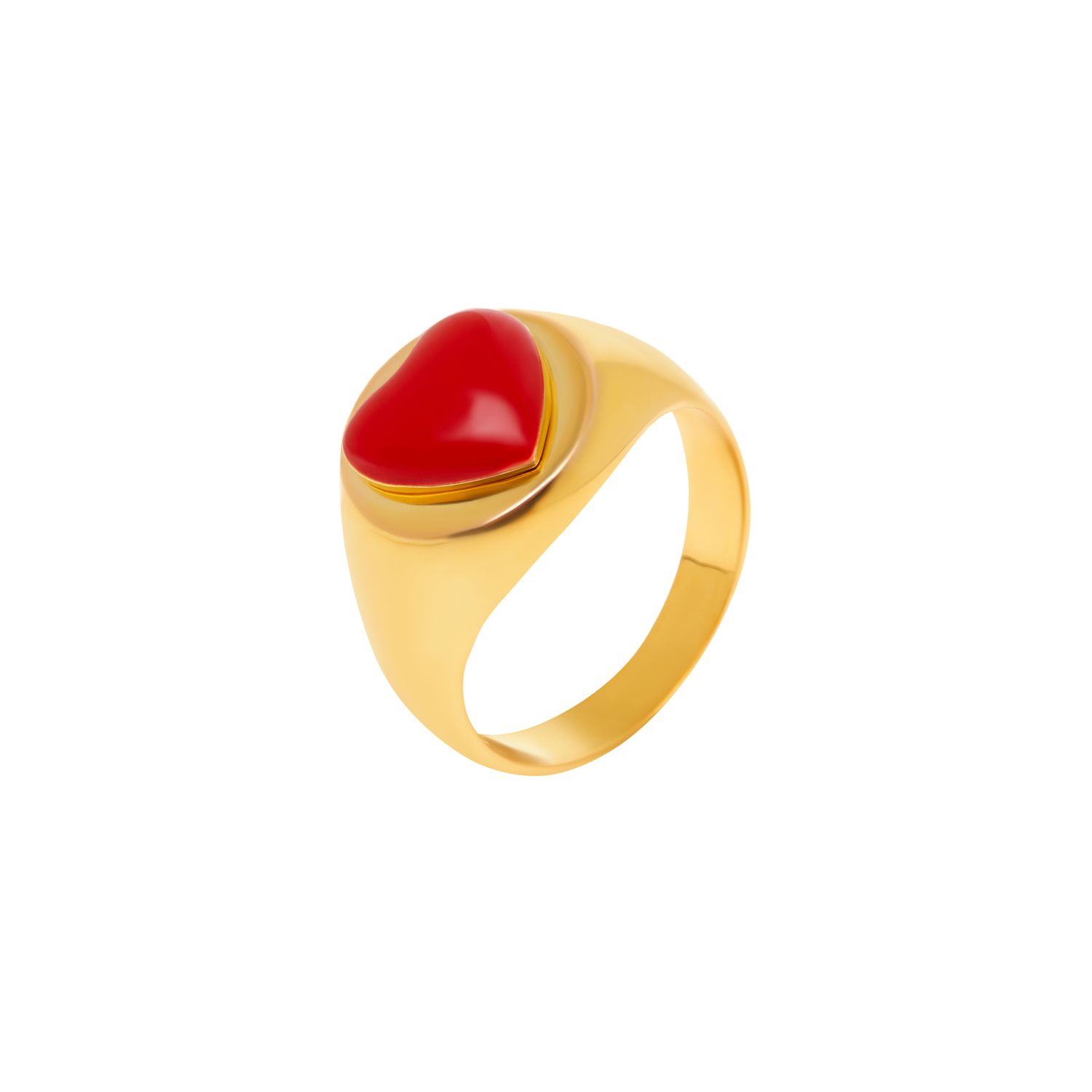 Кольцо Gold Red Heart Ring