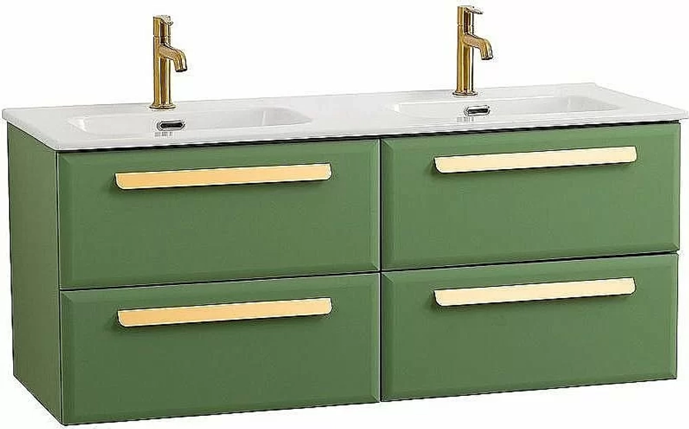 Тумба с раковиной Cezares ECO-CER-N 120 ECO-CER-N-1200-4C-SO-2-PS-P фисташковый софт