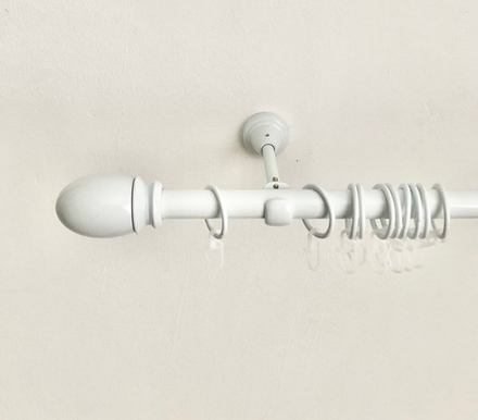 Карниз кованый для штор "Беллуно" d19 мм однорядный, цвет белый глянец