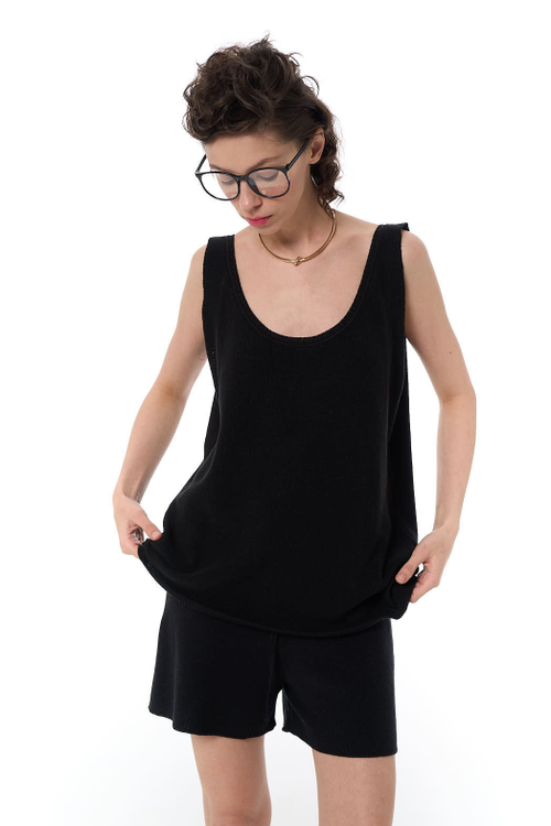 Платье-майка вязаное, хлопок, голубой