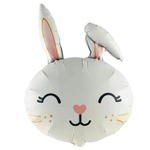 Шар Фольгированный Заяц белый с ушком (Белый)