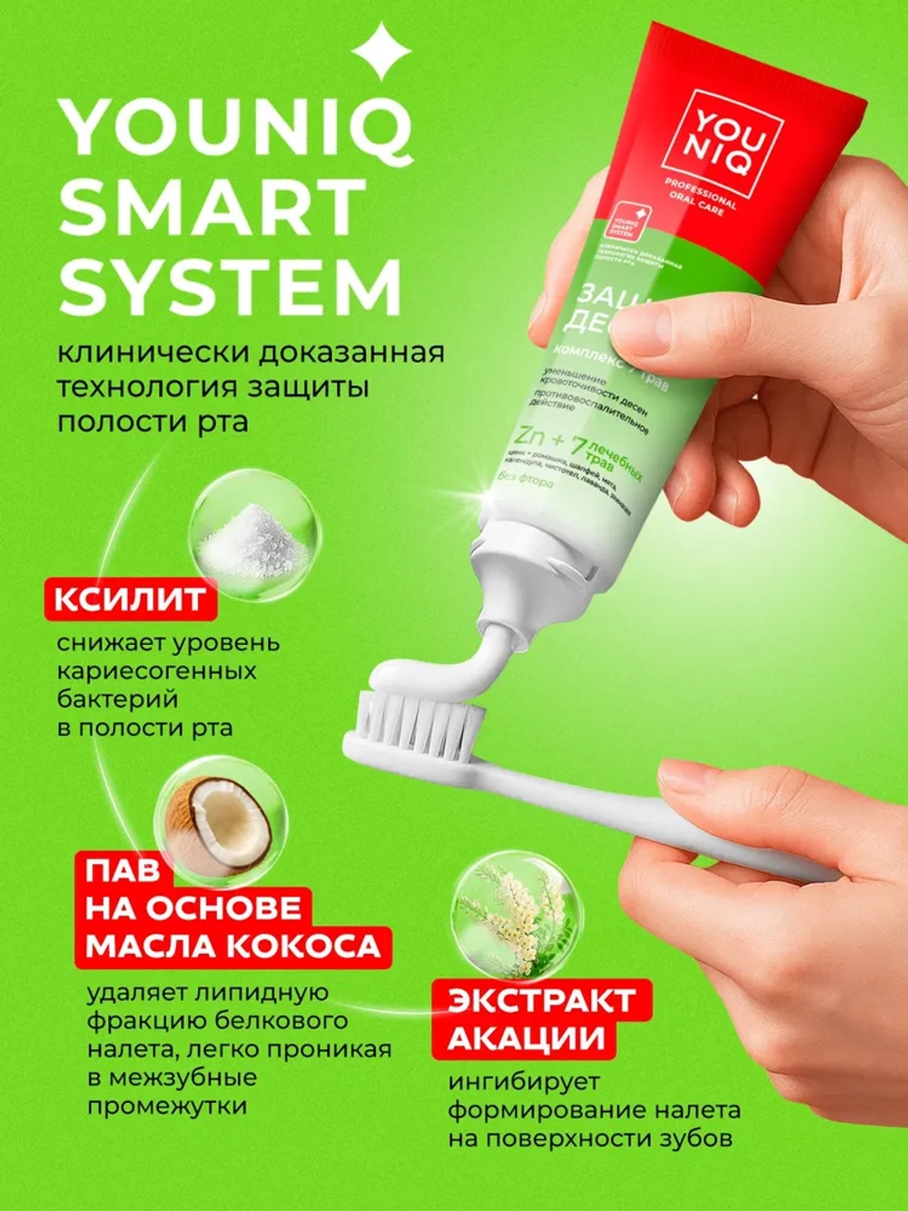 GRASS Зубная паста защита десен YOUNIQ, 100 гр