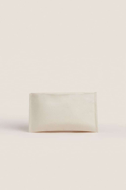 ZARA HOME ХЛОПКОВАЯ ЖЕСТКАЯ СУМКА, СВЕТЛО-БЕЖЕВЫЙ