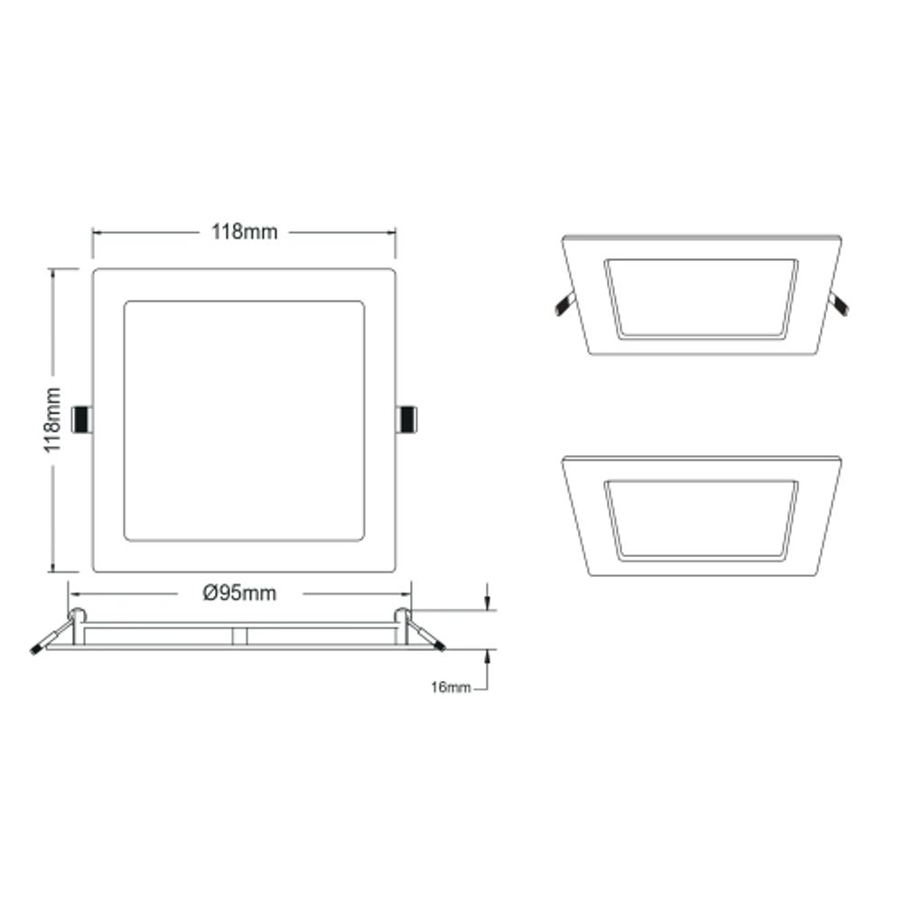 Светильник светодиодный встраиваемый Даунлайт ЭРА LED 2-6-4K Slim панель 6Вт 4000К квадрат | Downlight