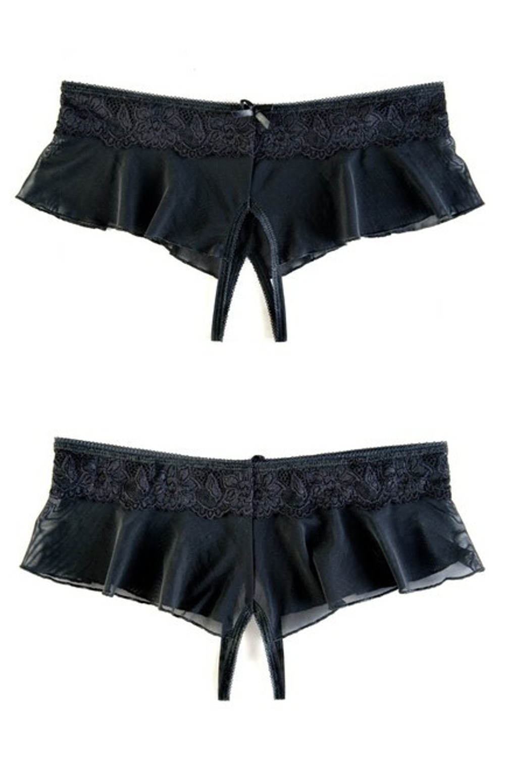 Черные контактные трусики-юбочка LXL (46-48) (Цвет: черный)
