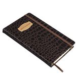 Скетчбук, слоновая кость 140 г/м2, 130х210 мм, 80 л., КОЖЗАМ, резинка, BRAUBERG ART CLASSIC, CROCO, коричневый, 116471