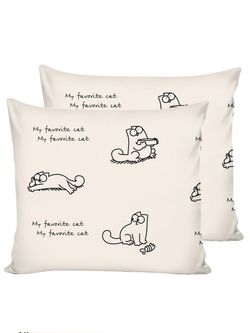 Наволочка комплект 2шт Сказка "Котики Грей" 70х70 см, перкаль