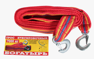Трос буксира 7т/5м  с 2 крючками  БТ-012 "Обнинск" #3909