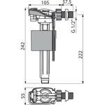 Впускной механизм с боковой подводкой и металлической резьбой (A160-1/2")