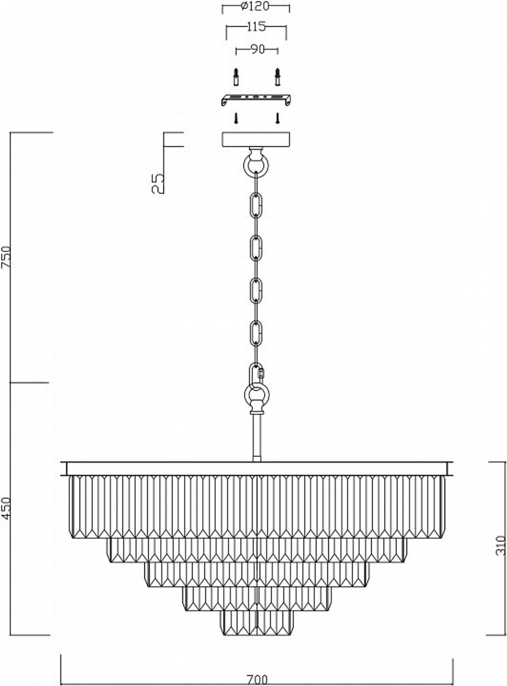 Подвесная люстра Maytoni MOD085PL-12BS