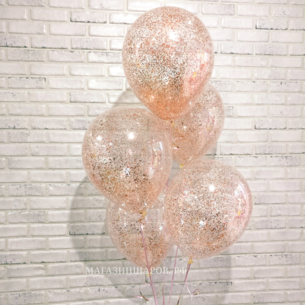 Шар с конфетти "Крошка Розовое золото"