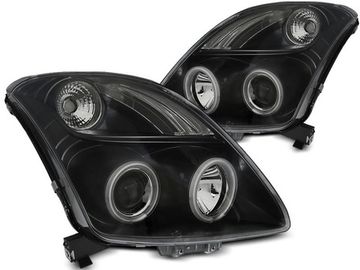 Передние фары Angel Eyes для Suzuki Swift II (05-10) CCFL Black
