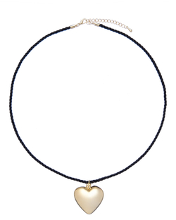 Подвеска металлическое сердце, шнурок с регулировкой, золото