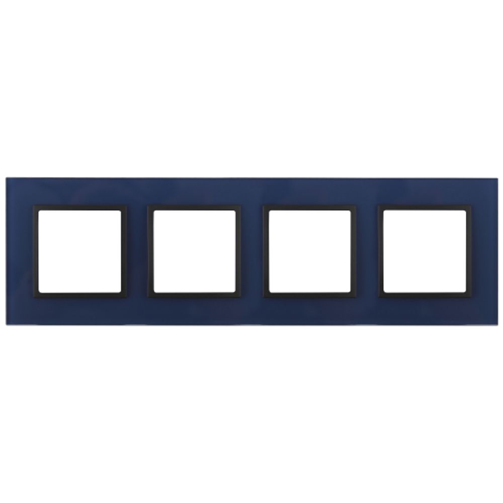 14-5104-29 ЭРА Рамка на 4 поста, стекло, Эра Elegance, синий+антр | Elegance Синий + Антрацит