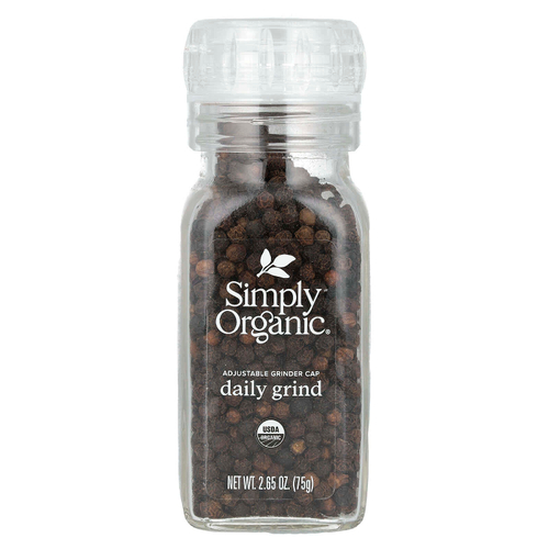 Simply Organic, Daily Grind, черный перец горошком, 75 г (2,65 унции)