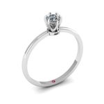 Кольцо Princess Round, муассанит, гранат